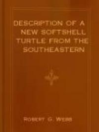 Description Of A New Softshell Turtle From The Southeastern United States