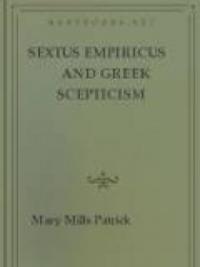 Sextus Empiricus And Greek Scepticism